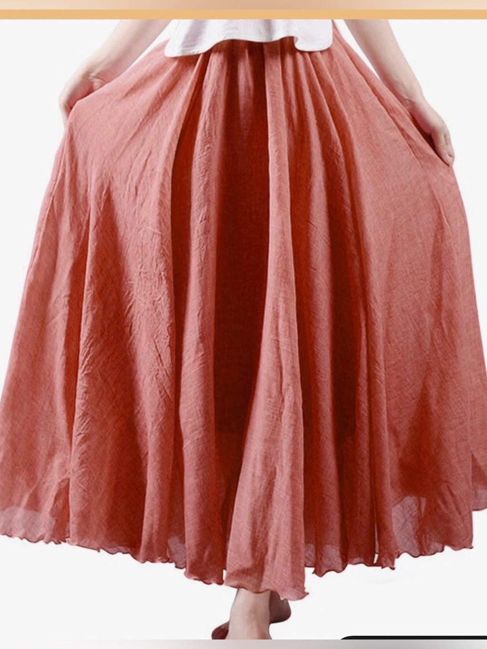 OCHENTA Boho Cotton Maxi Skirts Flowy Long A Line Skirt for Women Sz S-M Costume